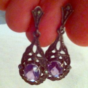 Silver and amethyst earrings