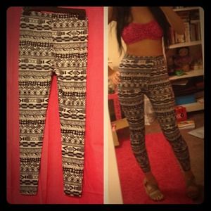 Tribal Print Leggings & NWT Black Flats