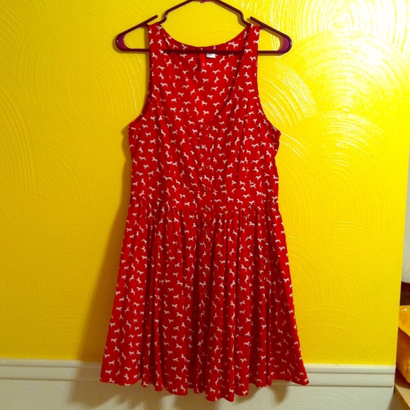 SOLD Red Print Hipster Dress