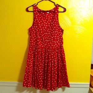 SOLD Red Print Hipster Dress