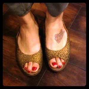 Leopardprint crocs Open toe