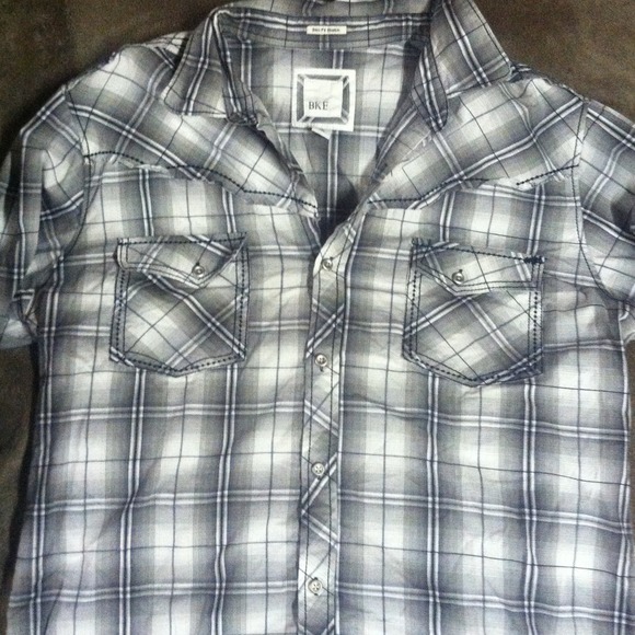 Mens BKE Long-sleeve button up polo