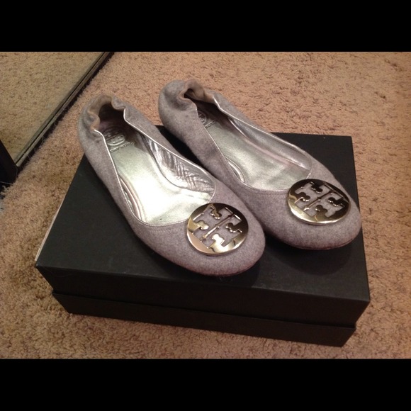 Tory Burch Shoes - *Reserved* Grey Flannel Tory Burch Reva Flat