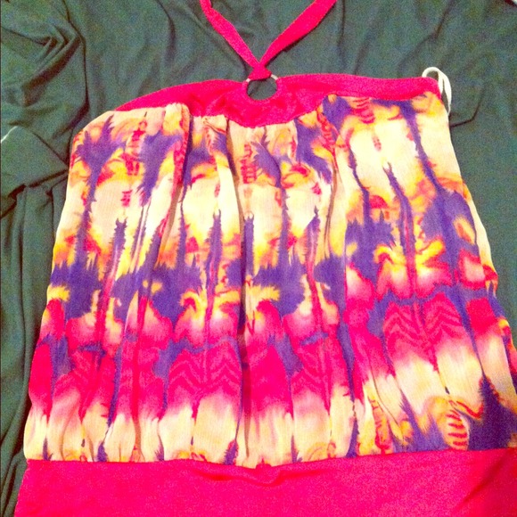 Shear halter top