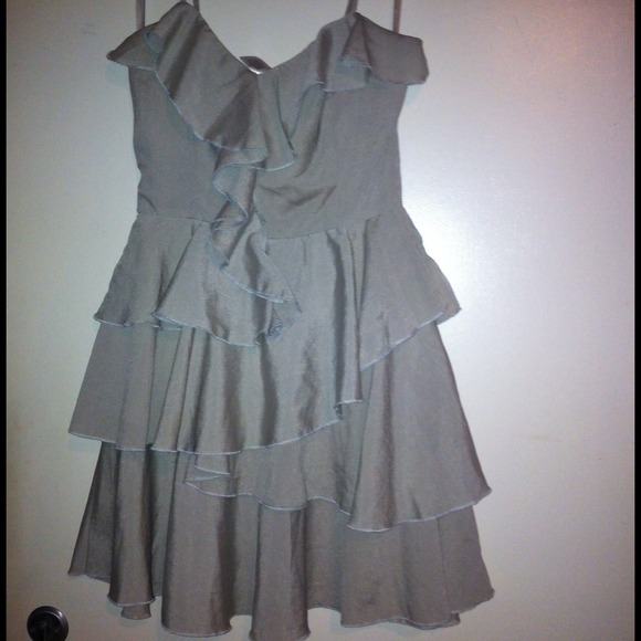 Gray ruffle dress