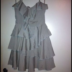 Gray ruffle dress
