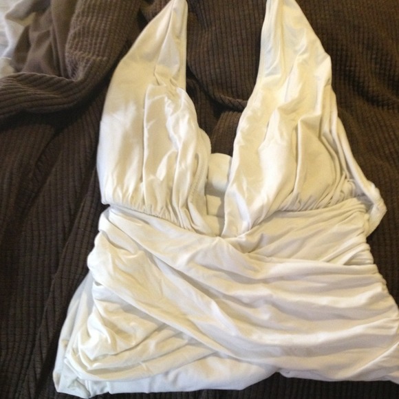 La Blanca white halter bathing suit, very sexy!!!