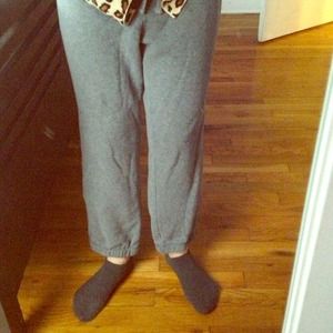 Drawstring sweatpants.