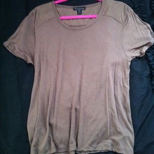 Brown top with satin shoulders✨*REDUCED* 12/17