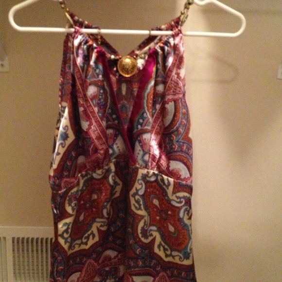 Purple and multi colored paisley tank