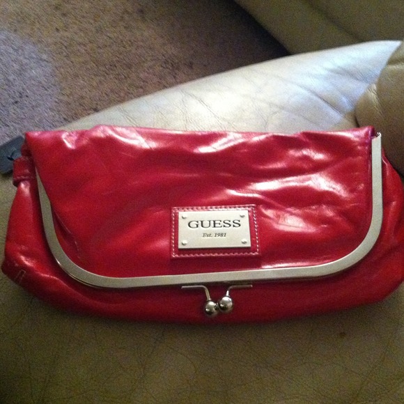 Red n silver Guess clutch brand new!!