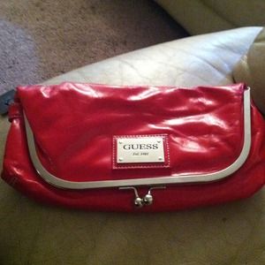 Red n silver Guess clutch brand new!!