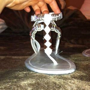 TRADED!!Silver flats from local boutique NWOT