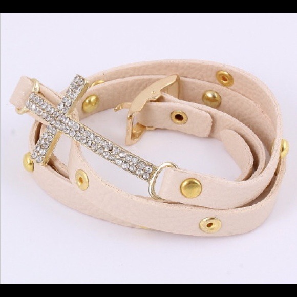 Jewelry - Cream Cross Wrap Bracelet