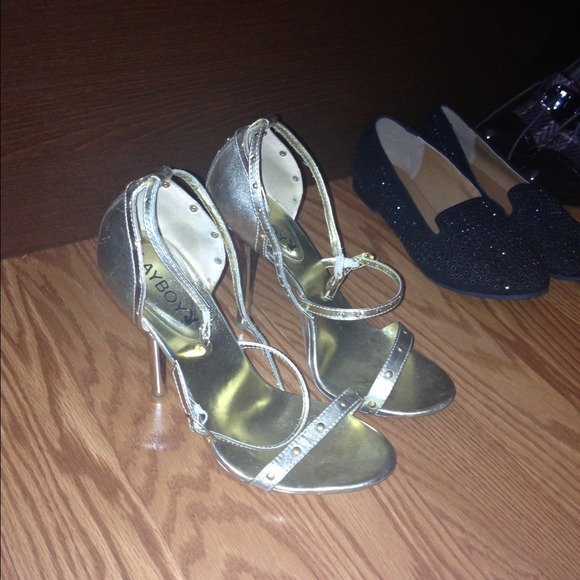 Fun playboy gold shoes