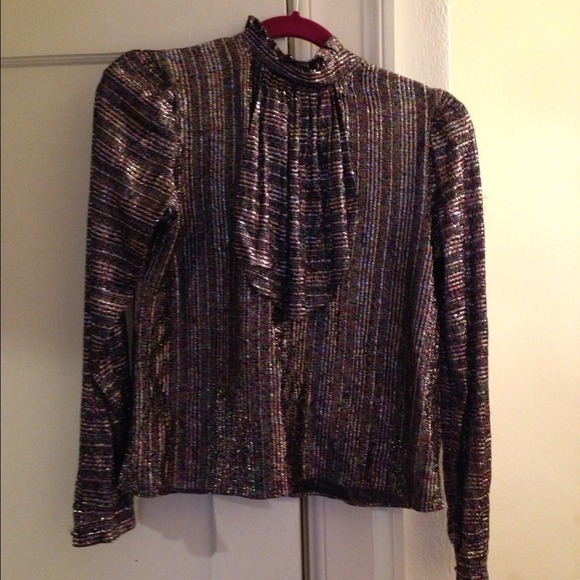 Vintage Rainbow rocker blouse slightly sheer fun!