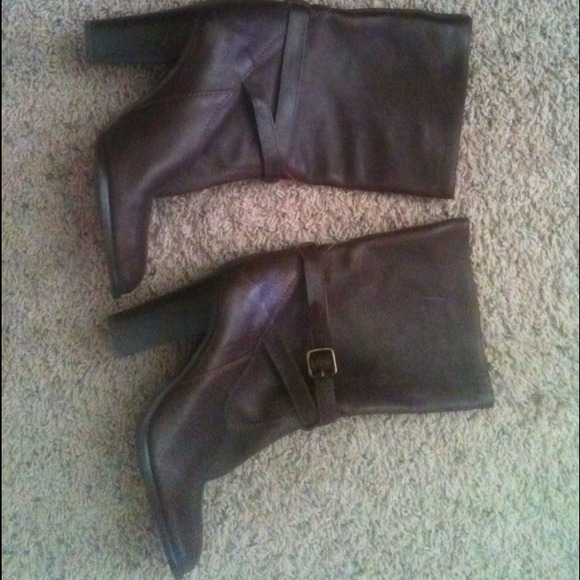 JCrew chocolate leather boots 8.5