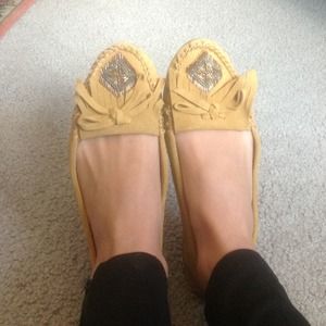 👡Cute yellow mustard flats 👡