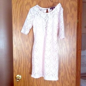 Medium white pink lace dress