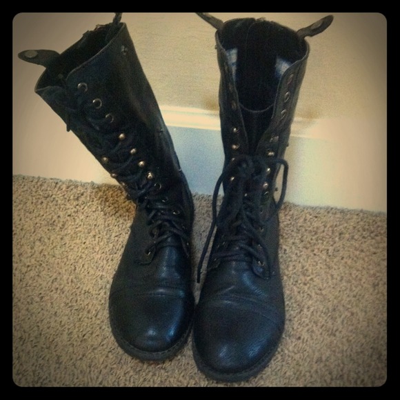 REDUCED Black combat boots size 8