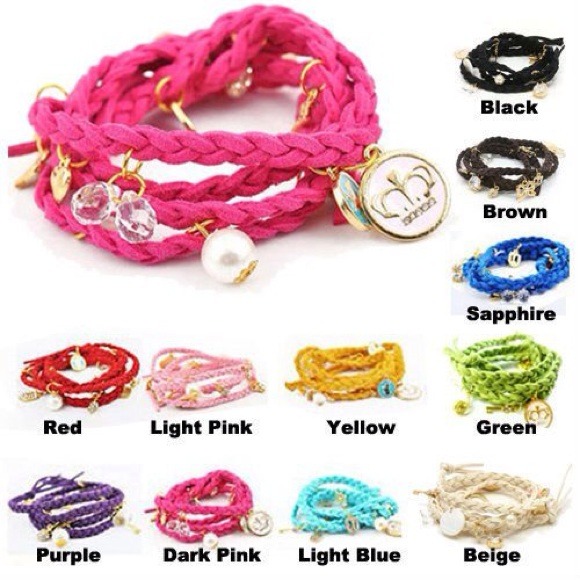 Suede Wrap Charm Bracelets - Picture 2 of 4