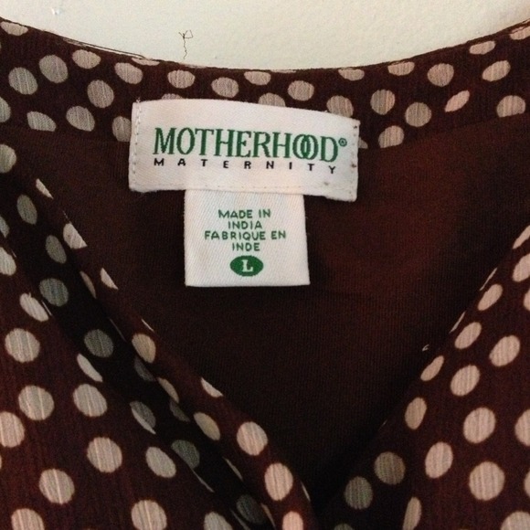 Brown and white polka dot maternity dress - Picture 4 of 4