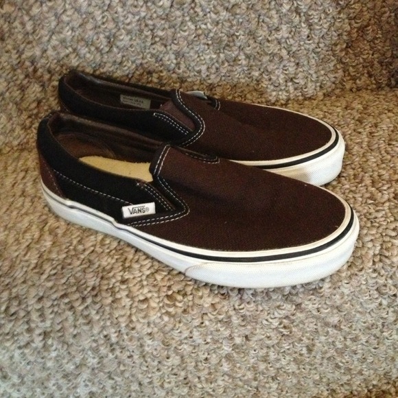 vans brown and black textured material