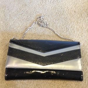 Black and silver clutch