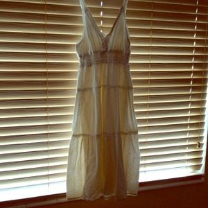 Beige eyelet summer dress