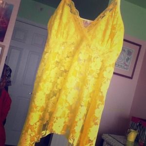 yellow see-through tank.