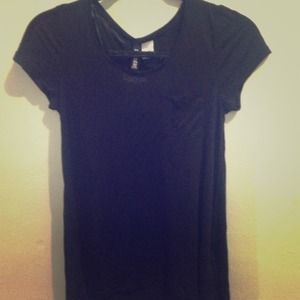 Black hi-lo loose tee