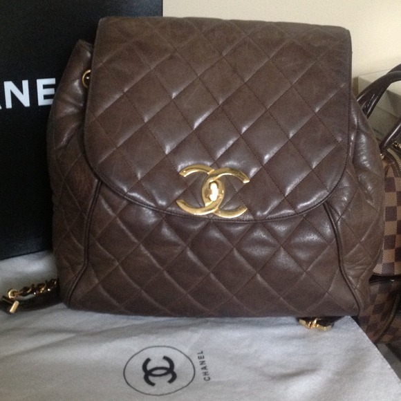 Vintage Chanel Quilted Flap Lambskin Backpack