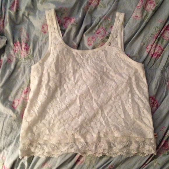Hollister White lace tank