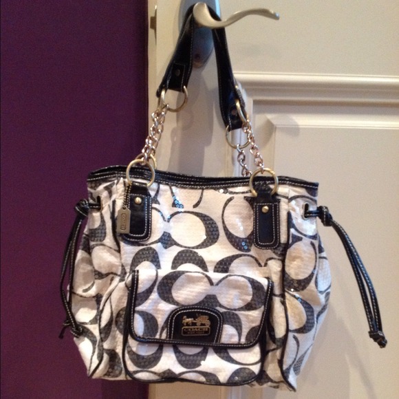 Sequined Coach Inspired Handbag