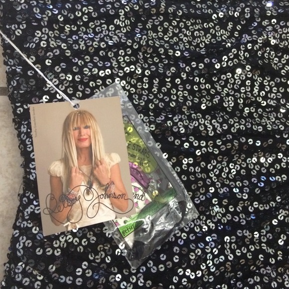 Betsey Johnson Black Sequin Sparkle Prom Dress🎀 - Picture 2 of 4