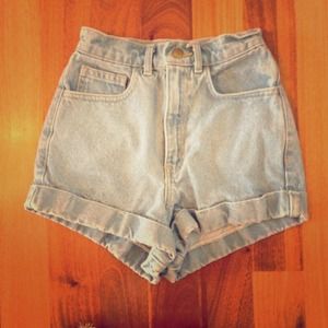 American apparel denim high waisted shorts