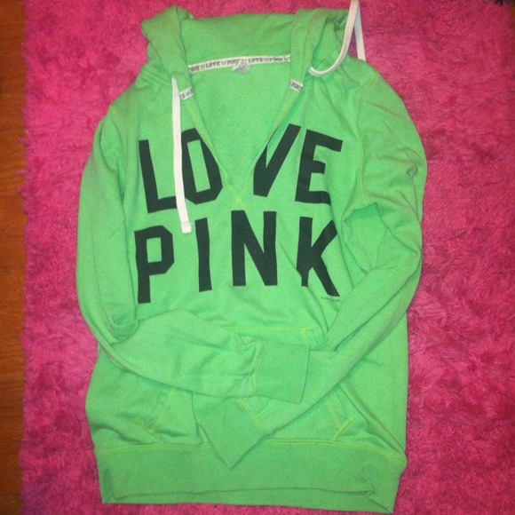PINK VS hoodie - lime green