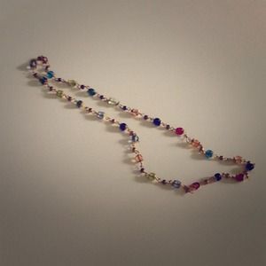 Multi-colored, gold plated necklace