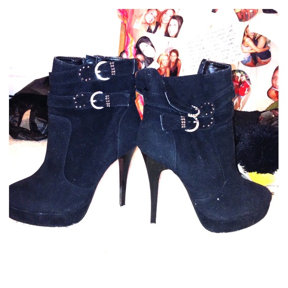 Black boot heels! WORN ONCE!