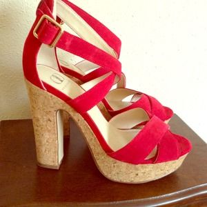 Red suede sandals 😄