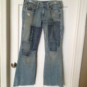 ❌RESERVED❌True Religion Joey Patch boot cut jeans
