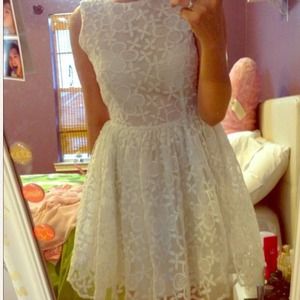 SOLD White floral lace dress