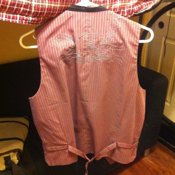 Mens large black pin striped vest from forever 21 - Picture 2 of 2