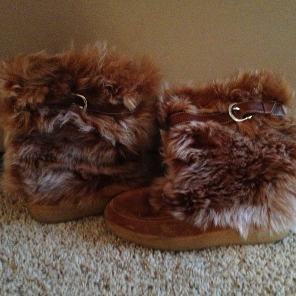 Brown Michael Kors fur boot.
