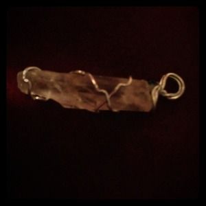 Handcrafted wire wrapped quartz pendant