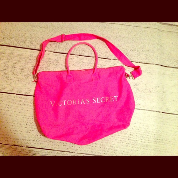 *Sold* Neon pink Victoria's Secret duffle bag