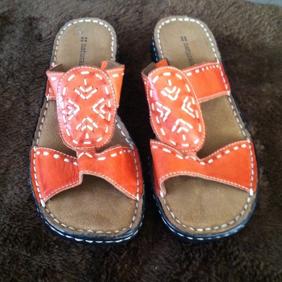 🚫Sold/traded🚫 Orange leather sandals