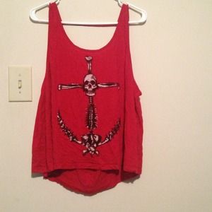 ✋SOLD✋Hot Topic skeleton anchor tank