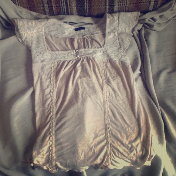 Beige and crotchet top