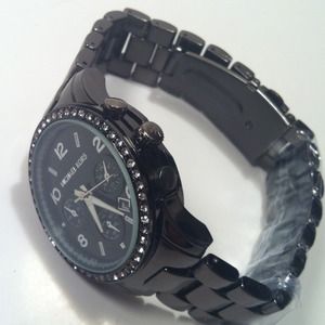 Women's Black MK Chronograph Watch Brand New !